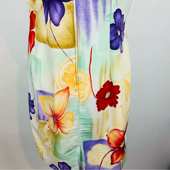 Vintage 90s Prophecy by Sag Harbor S M Sheath Dress Floral Abstract Print Vtg - Picture 6 of 9
